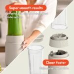 bella 6 Pcs Portable Rocket Blender, Juicer & Smoothie Maker, Press & Twist Design, EverGood™ & BPA Free Dishwasher Safe Parts, 4 Tip Stainless Steel Blade, Cord Wrap, 240 Watt Motor, Oatmilk - Image 5