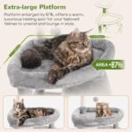 Globlazer Giant Cat Tree, 83 inch Cat Tree for Indoor Cats Large Adult, XXL Cat Tower with 9 Scratching Posts for 20lb+ Heavy Duty Large Adult Cats, F83, Light Grey - Image 3