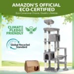 Globlazer Giant Cat Tree, 83 inch Cat Tree for Indoor Cats Large Adult, XXL Cat Tower with 9 Scratching Posts for 20lb+ Heavy Duty Large Adult Cats, F83, Light Grey - Image 6