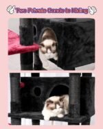 Cat Tree for Indoor Cats Large Adult, 74" Cat Tower for with 3 Big Platforms, 2 Baskets, 2 Condos, Multi-Level Cat Scratching Posts, Black and Red GCT030BR - Image 4
