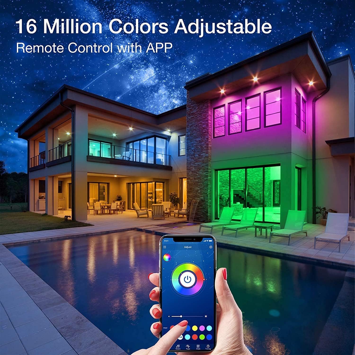 phopollo Bluetooth 24V Led Strip Lights 200ft (2 Rolls of 100ft), Color Changing LED Lights for Bedroom, Kitchen Decor, App Control and Music Sync - Image 3