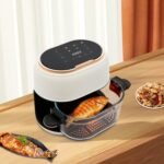 3.6 Qt Air Fryer with Touch Screen, Hot Air Fryer LED 140-374℉ Precise Heating, Visible Baking Basket Air Fryer 24 Hour Intelligent Reservation, White - Image 3