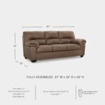 Signature Design by Ashley Walker Point Contemporary Sofa with Removable Cushion, Light Brown - Image 4