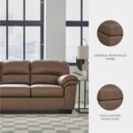 Signature Design by Ashley Walker Point Contemporary Sofa with Removable Cushion, Light Brown - Image 5