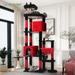 Globlazer Gothic Giant Cat Tree, 83 inch Goth Cat Tree for Indoor Cats Large Adult, XXL Cat Tower with 9 Scratching Posts for 20lb+ Heavy Duty Large Adult Cats, F83, Blood-Goth - Image 9