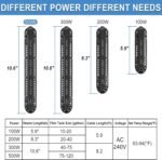 HiTauing Aquarium Heater, 200W Fish Tank Heater with LED Digital Display & 5 Safety Protection, Submersible Aquarium Heater with 2 Suction Cup and 5.9Ft Cord for 20-40 Gallon Fish Tank. - Image 7