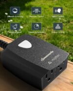 DEWENWILS Wi-Fi Matter Smart Dimmer Plug, Remote Control, 2 Grounded Outlets, Work with Alexa/Google Home, Support 200W Dimmable LED & 400W Tungsten Bulbs, Outdoor Dimmer for String Lights - Image 3