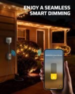 DEWENWILS Wi-Fi Matter Smart Dimmer Plug, Remote Control, 2 Grounded Outlets, Work with Alexa/Google Home, Support 200W Dimmable LED & 400W Tungsten Bulbs, Outdoor Dimmer for String Lights - Image 5