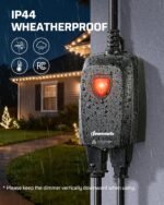 DEWENWILS Wi-Fi Matter Smart Dimmer Plug, Remote Control, 2 Grounded Outlets, Work with Alexa/Google Home, Support 200W Dimmable LED & 400W Tungsten Bulbs, Outdoor Dimmer for String Lights - Image 8