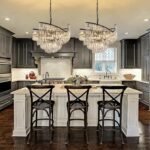 TOCHIC Modern Black Crystal Chandelier for Dining Room, 24" 7-Light Farmhouse Ceiling Light Fixture with Spiral Design, Pendant Light Fixtures for Living Room, Entryway, Foyer, Kitchen Island - Image 8