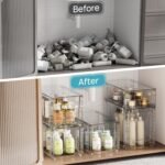 Vtopmart 3 Pack Clear Stackable Storage Drawers,Easy to Assemble Bathroom Organizers and Storage with handles,Plastic Drawers for Kitchen Pantry,Cabinet,Under Sink Organization - Image 6