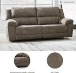 Signature Design by Ashley Laresview Contemporary Faux Leather Manual 2 Seat Reclining Sofa, Gray - Image 5