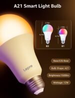 Lepro B3 AI Smart Light Bulbs - 1500LM 100W Equivalent A21 Bulb, WiFi & Bluetooth RGBWW Color Changing, Works with Alexa & Google Assistant, AI Voice Control by App, Music Sync, 2.4GHz Only (2 Pack) - Image 6