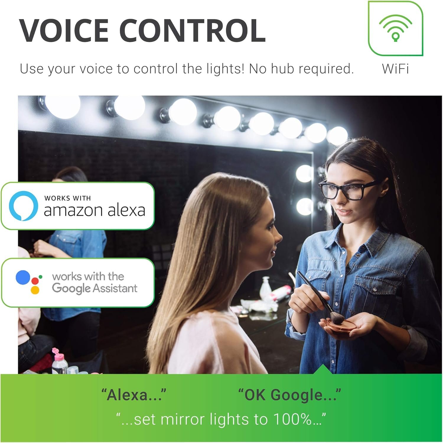 Sunco Smart Globe Bulbs G25 LED, Alexa Compatible LED Decorative Round Vanity Bulbs, 5W, Color Changing RGBCW, Dimmable WiFi Vanity Smart Bulbs for Amazon Alexa, Google Assistant, 2 Pack. - Image 3