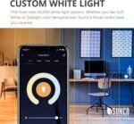 Sunco Smart Globe Bulbs G25 LED, Alexa Compatible LED Decorative Round Vanity Bulbs, 5W, Color Changing RGBCW, Dimmable WiFi Vanity Smart Bulbs for Amazon Alexa, Google Assistant, 2 Pack. - Image 5