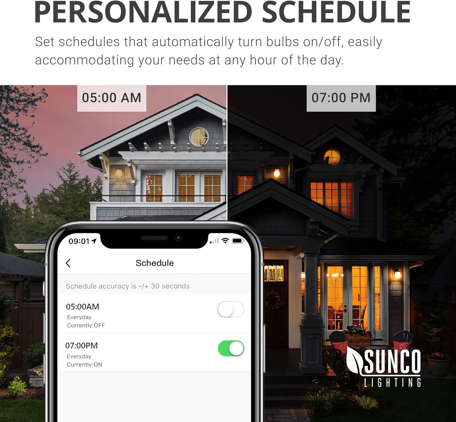Sunco Smart Globe Bulbs G25 LED, Alexa Compatible LED Decorative Round Vanity Bulbs, 5W, Color Changing RGBCW, Dimmable WiFi Vanity Smart Bulbs for Amazon Alexa, Google Assistant, 2 Pack. - Image 6