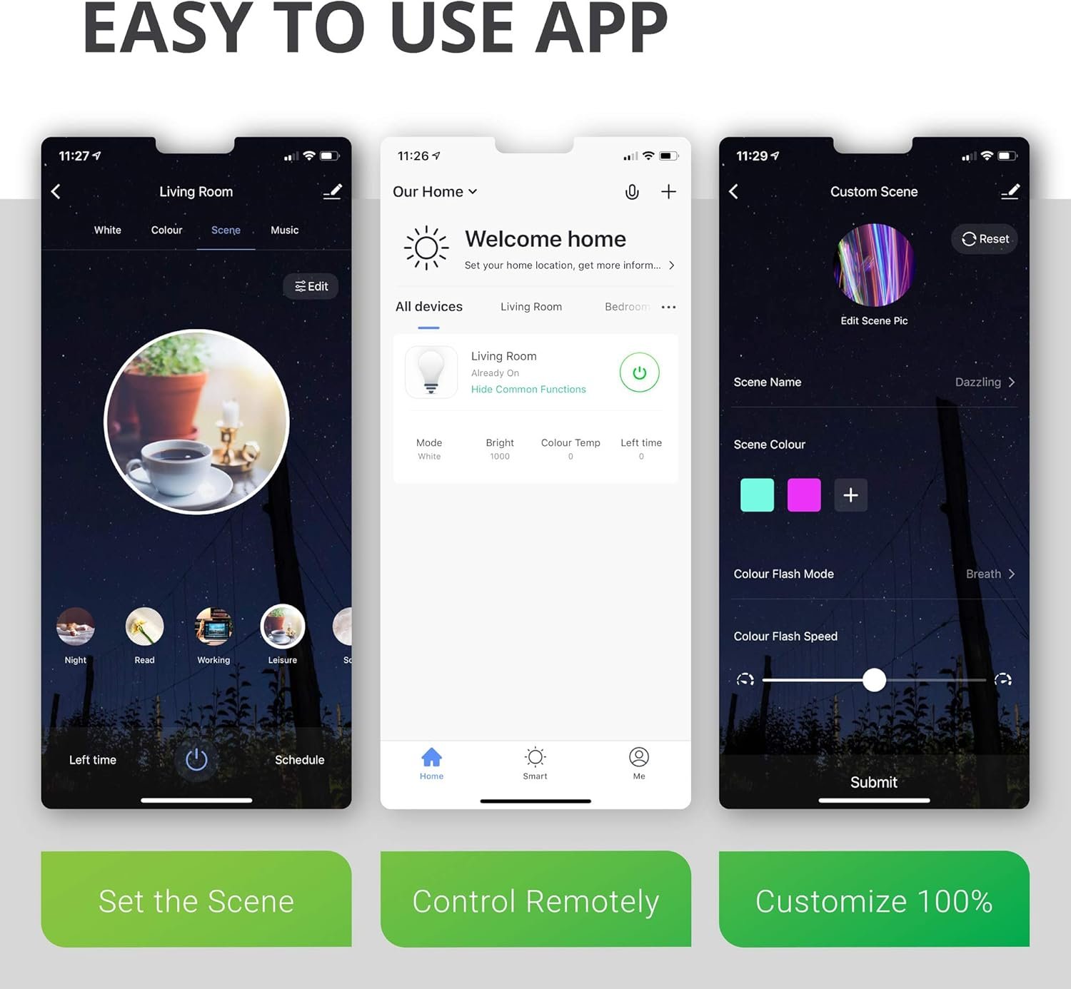 Sunco Smart Globe Bulbs G25 LED, Alexa Compatible LED Decorative Round Vanity Bulbs, 5W, Color Changing RGBCW, Dimmable WiFi Vanity Smart Bulbs for Amazon Alexa, Google Assistant, 2 Pack. - Image 8