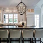 TOCHIC 5 Lights Farmhouse Chandelier, Rustic Orb Chandeliers for Dining Room, Black Crystal Chandelier Light Fixture for Living Room, Bedreoom, Hallway, Nickel, D 27" - Image 3