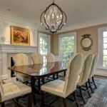 TOCHIC 5 Lights Farmhouse Chandelier, Rustic Orb Chandeliers for Dining Room, Black Crystal Chandelier Light Fixture for Living Room, Bedreoom, Hallway, Nickel, D 27" - Image 4