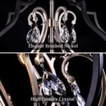 TOCHIC 5 Lights Farmhouse Chandelier, Rustic Orb Chandeliers for Dining Room, Black Crystal Chandelier Light Fixture for Living Room, Bedreoom, Hallway, Nickel, D 27" - Image 6