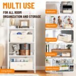 Criusia Closet Organizers Bins 4 Pack - Large Closet Shelf Organizer with Handles - Fabric Trapezoid Home Organization and Storage Baskets for Organizing Clothes Toy Blanket Towel Purse Hats - Image 5