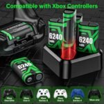 Rechargeable Xbox Controller Battery Pack for Xbox one/Xbox One S/Xbox X/Xbox Elite/Xbox Series X|S, 4x6240mWh Batteries Pack for Xbox Accessories Kits, Xbox 360 Console - Image 3