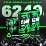 Rechargeable Xbox Controller Battery Pack for Xbox one/Xbox One S/Xbox X/Xbox Elite/Xbox Series X|S, 4x6240mWh Batteries Pack for Xbox Accessories Kits, Xbox 360 Console - Image 4