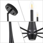 Black Chandelier, 6-Light Modern Farmhouse Chandeliers for Dining Room Light fixtures Over Table Hanging, Industrial Metal Chandelier for Entryway Kitchen Island Bedroom Living Room - Image 7