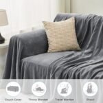 Sectional Couch Covers, 2 Pieces Chenille Sofa Cover L Shaped Couch Cover Blanket for Dogs Washable Sofa Slipcovers Pet Furniture Protector (X-Large: 71" x 110" + 71" x 118", Dark Gray) - Image 6