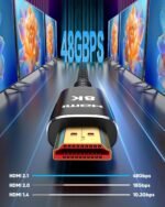 Snowkids 8K 2.1 50 FT Long Fiber Optic HDMI Cable, Unidirectional 48Gbps High-Speed HDMI Cables Cord, 4K 120Hz 144Hz Compatible for TV/Laptop/PS-5/X-box/Projector/Entertainment/Sound System & More - Image 4