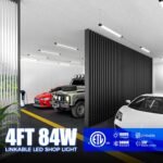 Barrina BS84 LED Shop Light for Garage, 10000LM, 84W, 4FT, 5000K Linkable Light Fixture for Workshop, Basement, Hanging or Flush Mount, Heat Dissipation with Pull Chain Switch, ETL,1 Pack - Image 3