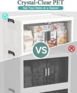 OlarHike 23QT Stackable Storage Bins with Lids - Folding Storage Box with Doors and Wheels, Collapsible Plastic Storage Bins for Closets and Organization, Bathroom, Gifts, 3 Pack Cubes - Image 3