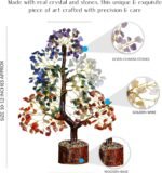 7 Chakra Tree Of Life Decor - Crystals, Birthday Gifts For Women - House Warming Gifts New Home - Bonsai Tree Home Decor - Meditation Accessories - Good Luck Office Decor - 300 Beads Chakra Stones - Image 7