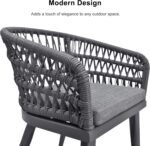 PURPLE LEAF 7 Pieces Outdoor Dining Set All-Weather PE Rattan Outdoor Patio Furniture Set with All Aluminum Frame Rectangular Table and Chairs Set for Lawn Garden Backyard Deck, Grey - Image 5