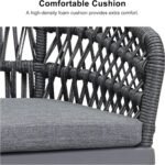 PURPLE LEAF 7 Pieces Outdoor Dining Set All-Weather PE Rattan Outdoor Patio Furniture Set with All Aluminum Frame Rectangular Table and Chairs Set for Lawn Garden Backyard Deck, Grey - Image 6