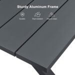 PURPLE LEAF 7 Pieces Outdoor Dining Set All-Weather PE Rattan Outdoor Patio Furniture Set with All Aluminum Frame Rectangular Table and Chairs Set for Lawn Garden Backyard Deck, Grey - Image 7