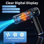 Sycoodeal Handheld Car Vacuum Cleaner, 25000PA Strong Cyclonic Suction Portable Mini Vacuum Cordless with Digital Display Lightweight Handheld for Pet Hair, Car, Home, Office, Kitchen - Image 3