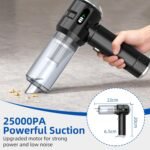 Sycoodeal Handheld Car Vacuum Cleaner, 25000PA Strong Cyclonic Suction Portable Mini Vacuum Cordless with Digital Display Lightweight Handheld for Pet Hair, Car, Home, Office, Kitchen - Image 4