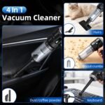 Sycoodeal Handheld Car Vacuum Cleaner, 25000PA Strong Cyclonic Suction Portable Mini Vacuum Cordless with Digital Display Lightweight Handheld for Pet Hair, Car, Home, Office, Kitchen - Image 5