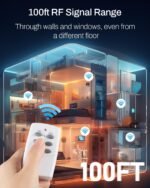 HBN Wireless Remote Control Outlet with 2 Individual Switch Control, Compact Design Sockets Plug Up to 100ft Remote Range, Battery Included, 15A/1875W, ETL Certified - Image 3