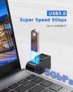 FORIDA 3 Ports USB Adapter, USB Hub with USB 3.0 and Double USB Adapter, Portable USB Splitter 1 in 3 Out for Keyborad, Mobile Hard Disk, U Disk, Camera, Mouse etc Laptop Accessories (Black) - Image 4