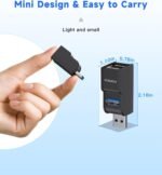 FORIDA 3 Ports USB Adapter, USB Hub with USB 3.0 and Double USB Adapter, Portable USB Splitter 1 in 3 Out for Keyborad, Mobile Hard Disk, U Disk, Camera, Mouse etc Laptop Accessories (Black) - Image 6