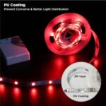 Battery Powered LED Strip Lights with Timer, 6.56 ft RGB DIY Lights with Remote Control for Bedroom, TV, Party, Piano, Cabinet, Decor, Indoor Use - Image 5