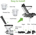 Masticating Juicer Attachment for KitchenAid Stand Mixer - Cold Press Dual Feed Chute Accessory, Slow Juicing Parts for Fruits & Vegetables - Image 6