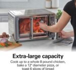 Hamilton Beach Sure Crisp 6-in-1 XL Digital Air Fryer Toaster Oven Combo, With Easy-Access French Doors, Bake, Broil, Toast, Pizza & Reheat Functions, 0.9 cu. ft. Capacity, Stainless Steel (31191) - Image 3