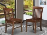 East West Furniture NFC-MAH-W Norfolk Dining Room Chairs - Slat Back Solid Wood Seat Chairs, Set of 2, Mahogany - Image 3