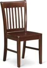 East West Furniture NFC-MAH-W Norfolk Dining Room Chairs - Slat Back Solid Wood Seat Chairs, Set of 2, Mahogany - Image 4
