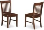 East West Furniture NFC-MAH-W Norfolk Dining Room Chairs - Slat Back Solid Wood Seat Chairs, Set of 2, Mahogany - Image 5