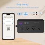 Matter Smart Power Strip,Works with Apple HomeKit, Siri, Alexa, Google Assistant, with 4 Individually Controlled AC Outlets & 2 USB 2 Type-C Ports, Multi-Plug Extender for Home Office-Black - Image 5