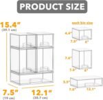 SpaceAid Bottle Storage Organizer Baby - Acrylic Bottles Station Organizer Container, Stackable Clear Drawers for Countertop, Vanity, Bathroom, Cabinet, Pantry Organization, 5 Pack, 2S2M1L, 15.4" H - Image 3